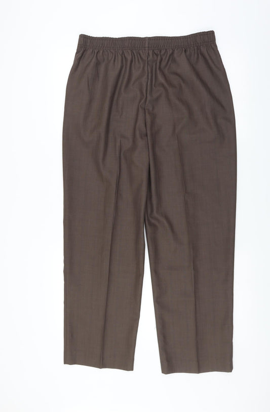AMARANTO Womens Brown Trousers Size 14 L27 in