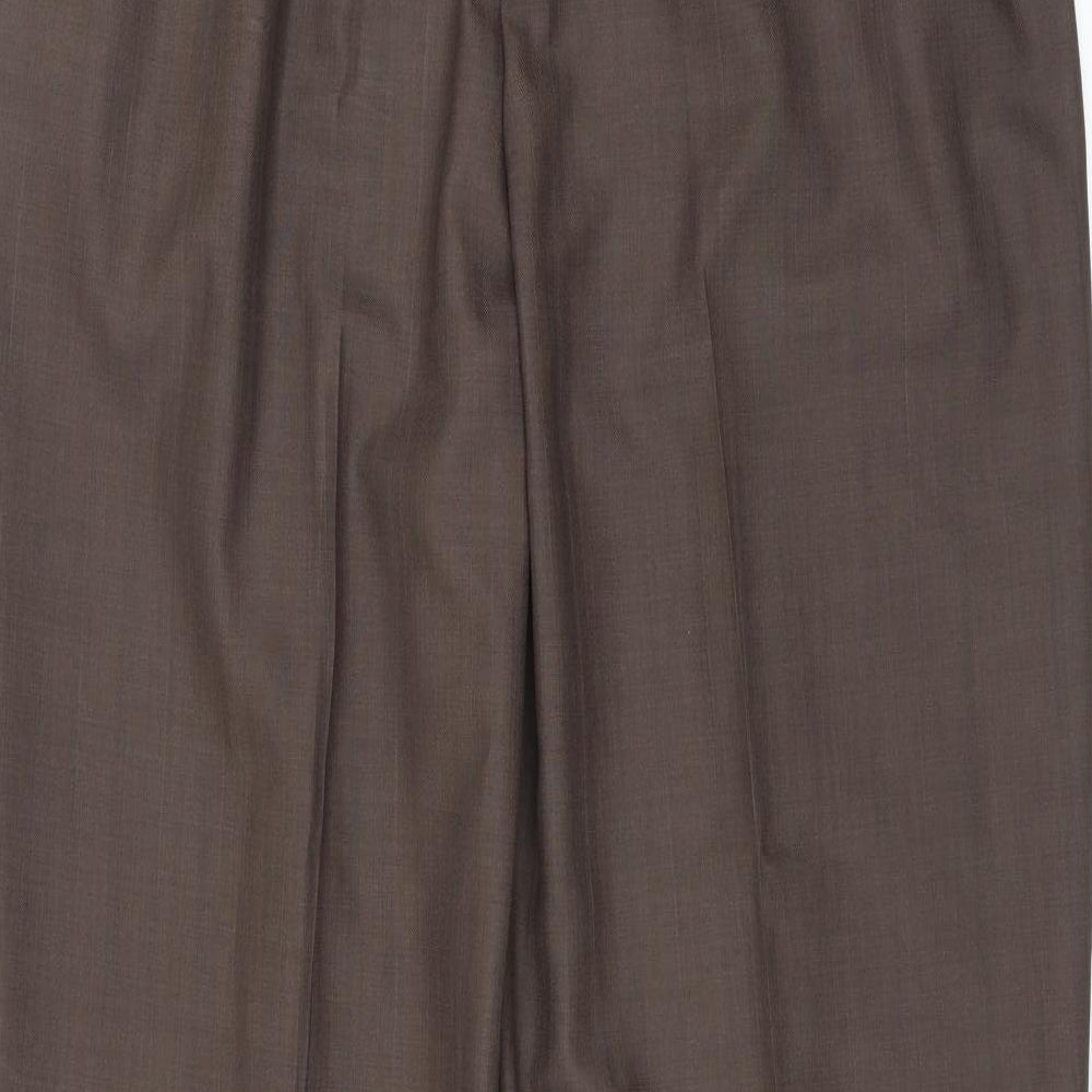 AMARANTO Womens Brown Trousers Size 14 L27 in