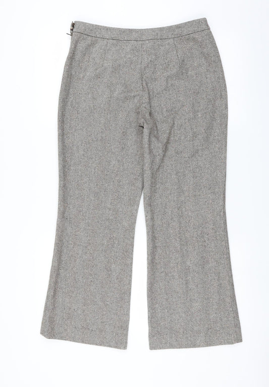 AMARANTO Womens Beige Trousers Size 10 L27 in - bootcut