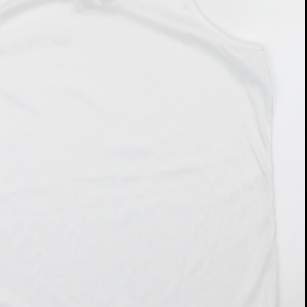 Womens UK Size XL BASSINI White Camisole T-Shirt