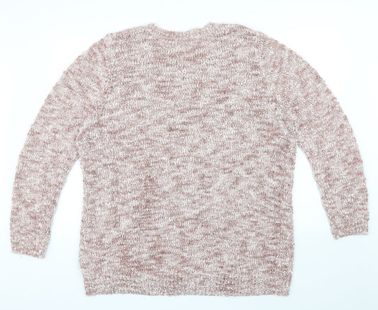 Bm collection Womens Pink Henley Jumper Size XL - sequin