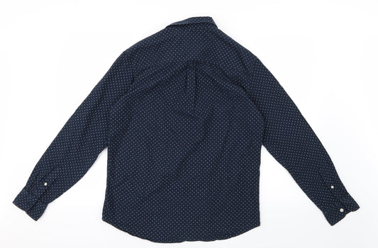 Tu Mens Blue Paisley Button-Up Size M