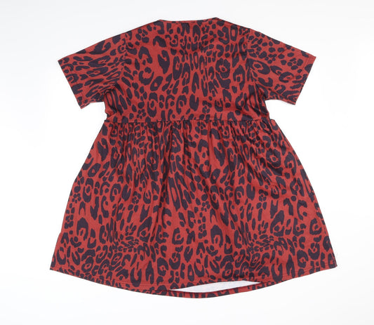 ASOS Womens Red Geometric A-Line Size 10
