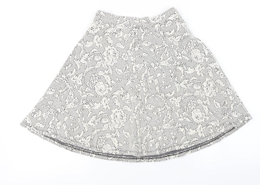 Miss Selfridge  Womens Ivory Floral  A-Line Skirt Size 8