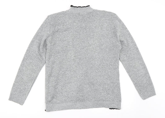 Glimpse Design Womens Grey Cardigan Jumper Size S