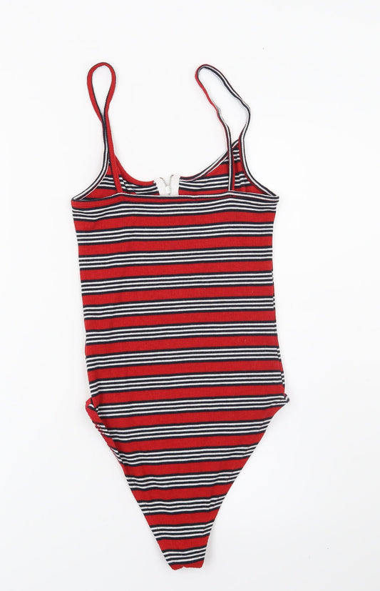 Primark Womens Red Striped Jersey Basic Tank Size 8