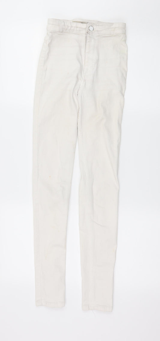 Womens UK Size 26 in Topshop Regular Fit Skinny Ivory Jeans