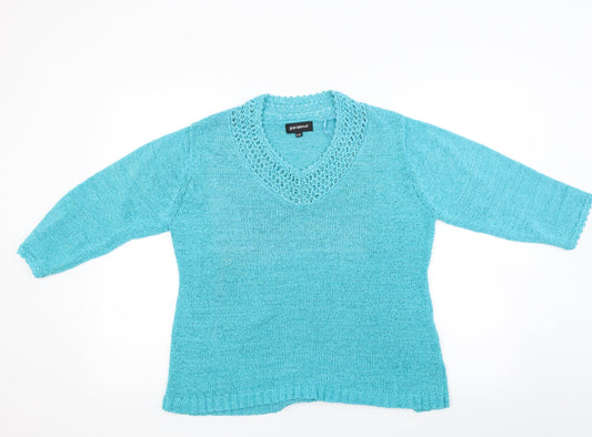 Paramour Womens Green Knit Pullover Jumper Size L