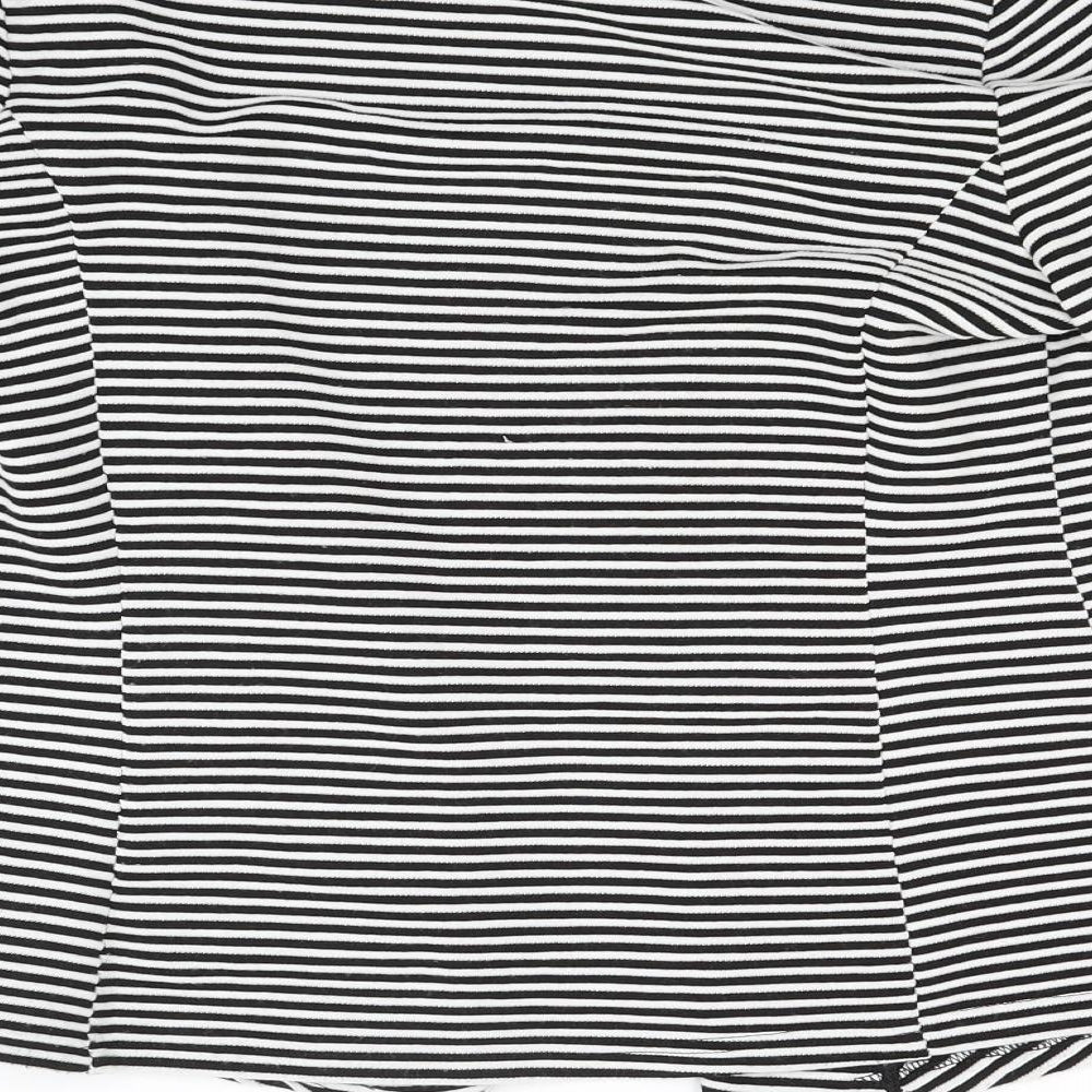 Papaya Womens White Striped Jacket Coat Size 12