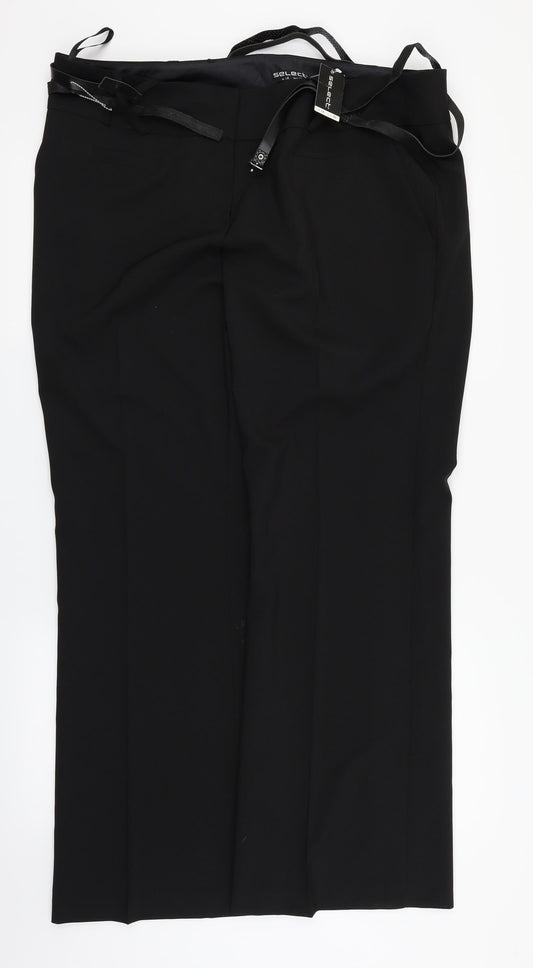 Womens UK Size 18 Select Regular Fit Dress Pants Black Trousers