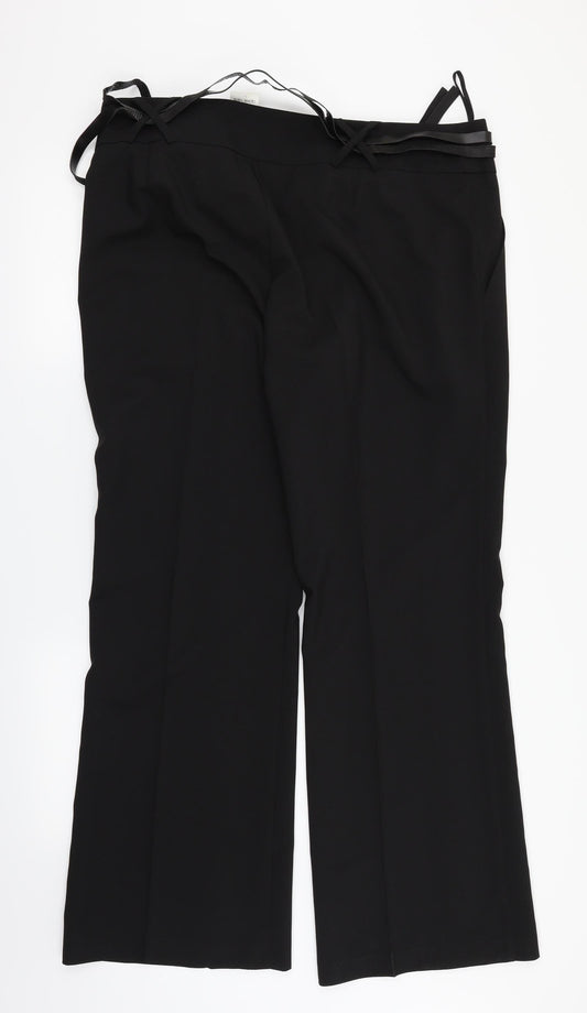 Select Womens Black Dress Pants Trousers Size 18 L31 in - comes with belt