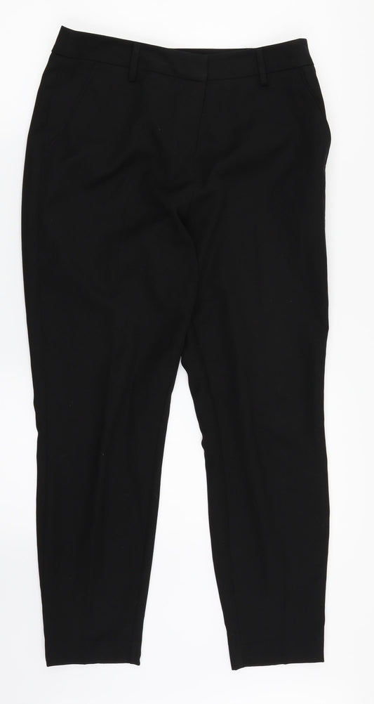Womens UK Size 10 F&F Regular Fit Dress Pants Black Trousers