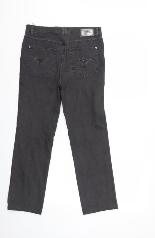 Gerry Weber Womens Grey  Denim Straight Jeans Size 10 L27 in