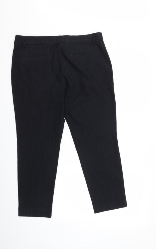 NEXT Womens Blue Striped Trousers Size 14 L25 in