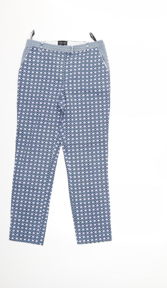 Womens UK Size 10 Topshop Regular Fit Blue Trousers