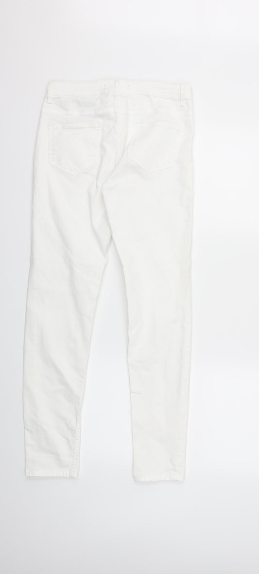 Zara Womens White Denim Skinny Jeans Size 12 L25 in