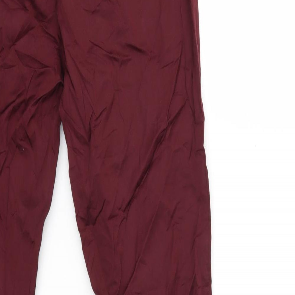 Womens UK Size 10 H&M Regular Fit Red Trousers