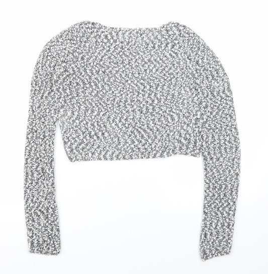 Womens UK Size S H&M White Cropped T-Shirt