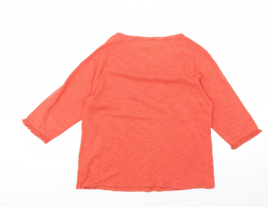 Indigo Womens Orange Basic T-Shirt Size 12