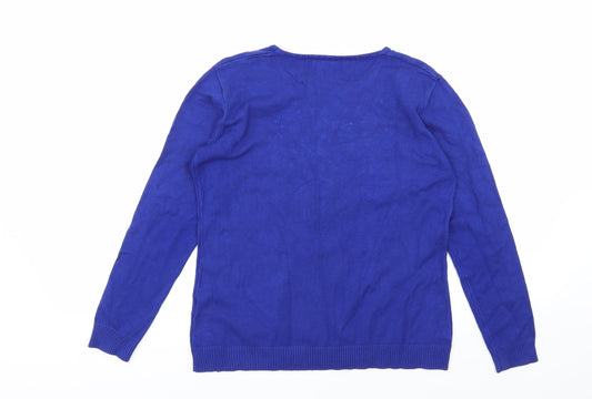 Womens UK Size S Just Elegance Blue Basic T-Shirt