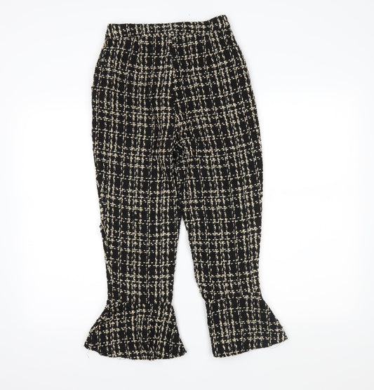 Missguided Womens Black Plaid Trousers Size 8 L22 in