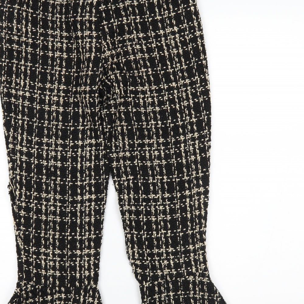 Missguided Womens Black Plaid Trousers Size 8 L22 in