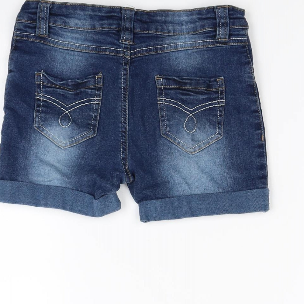 Denim & Co. Girls Blue Cut-Off Shorts Size 9 Years