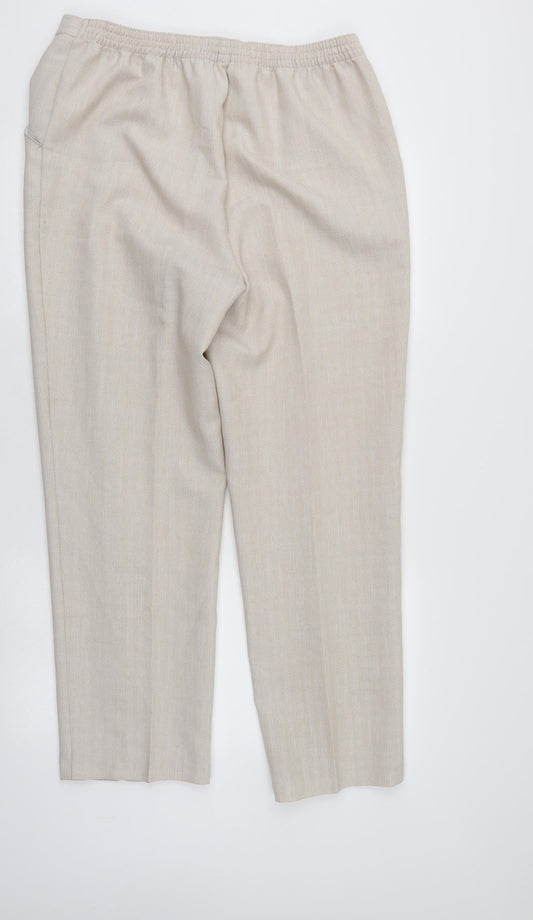 M&S Womens Ivory Trousers Size 14 L28 in