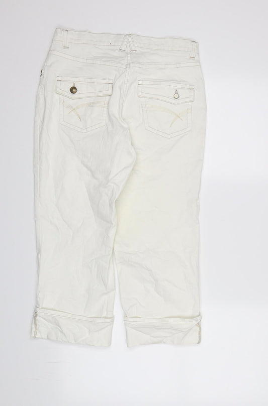 Gerry Weber Womens White Cropped Trousers L21 in