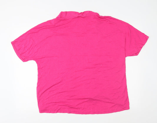 George Womens Pink Jersey Basic Blouse Size XL