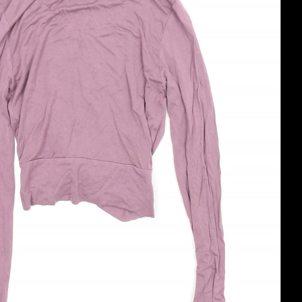 Womens UK Size 6 Topshop Purple Cropped Blouse