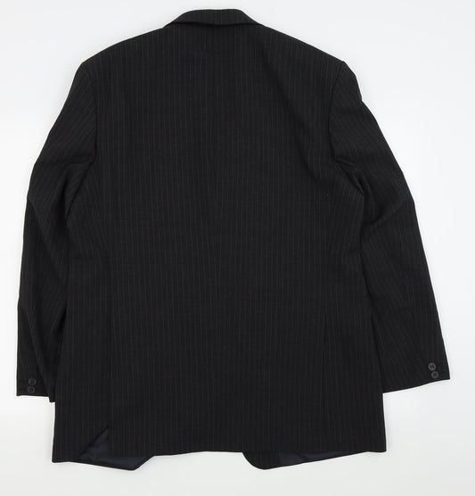 Asda George Mens Black Striped  Jacket Blazer Size 44