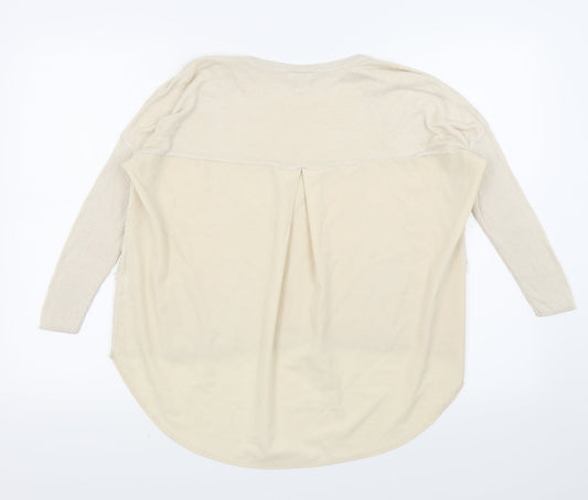 Womens UK Size 10 River Island Beige Basic T-Shirt