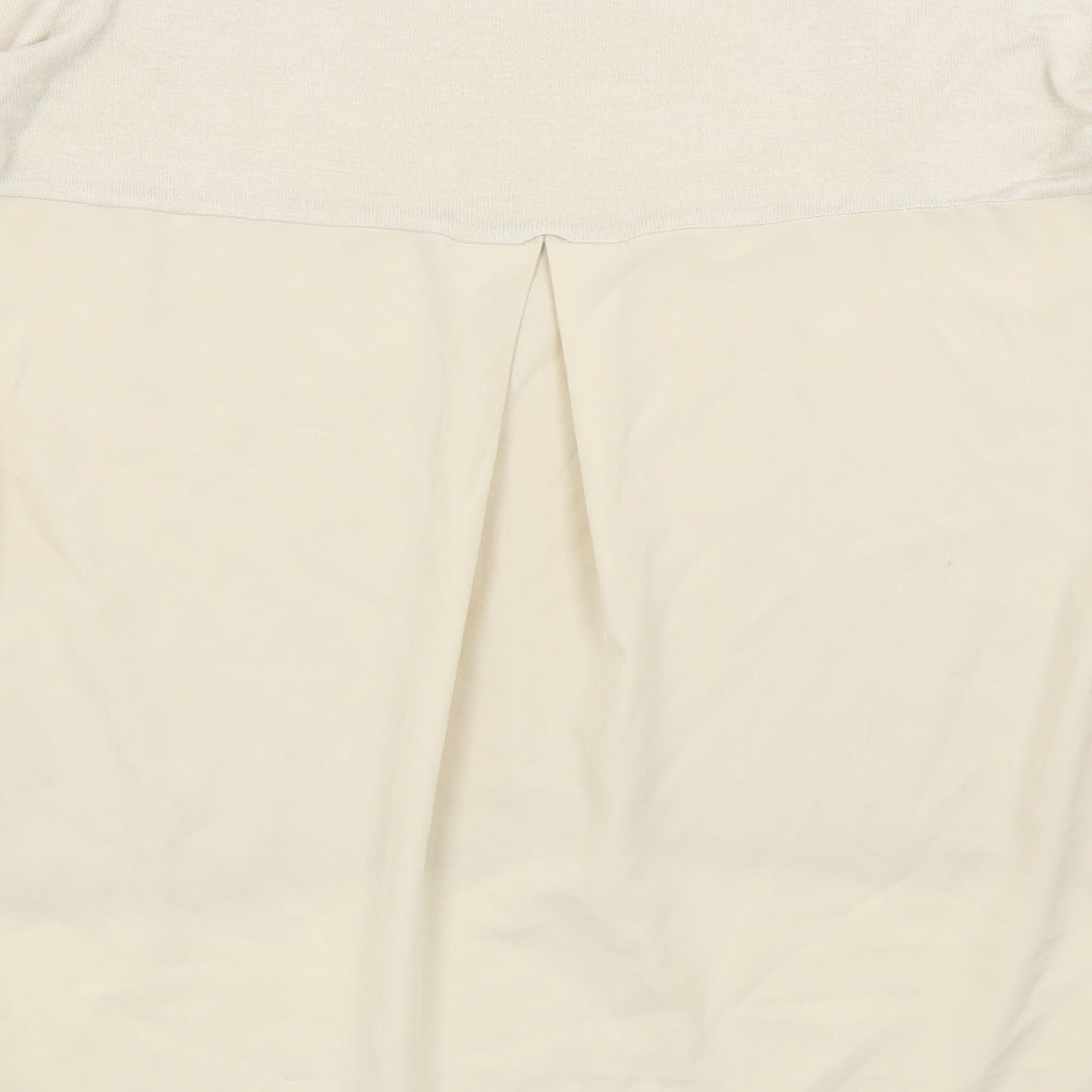 Womens UK Size 10 River Island Beige Basic T-Shirt