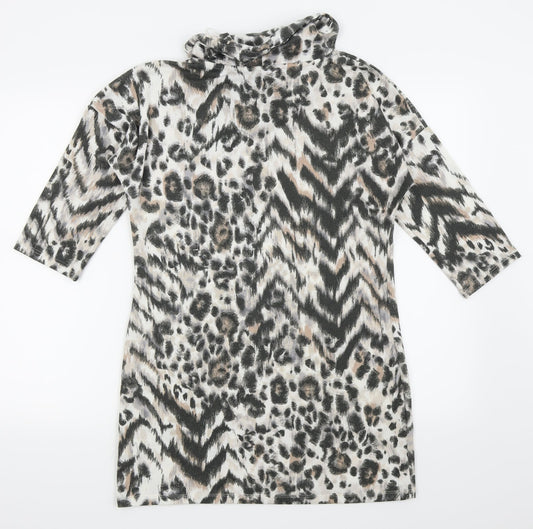 F&F Womens Multicoloured Animal Print Pencil Dress Size 12