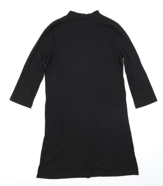 Papaya Womens Black A-Line Size S - Ribbed