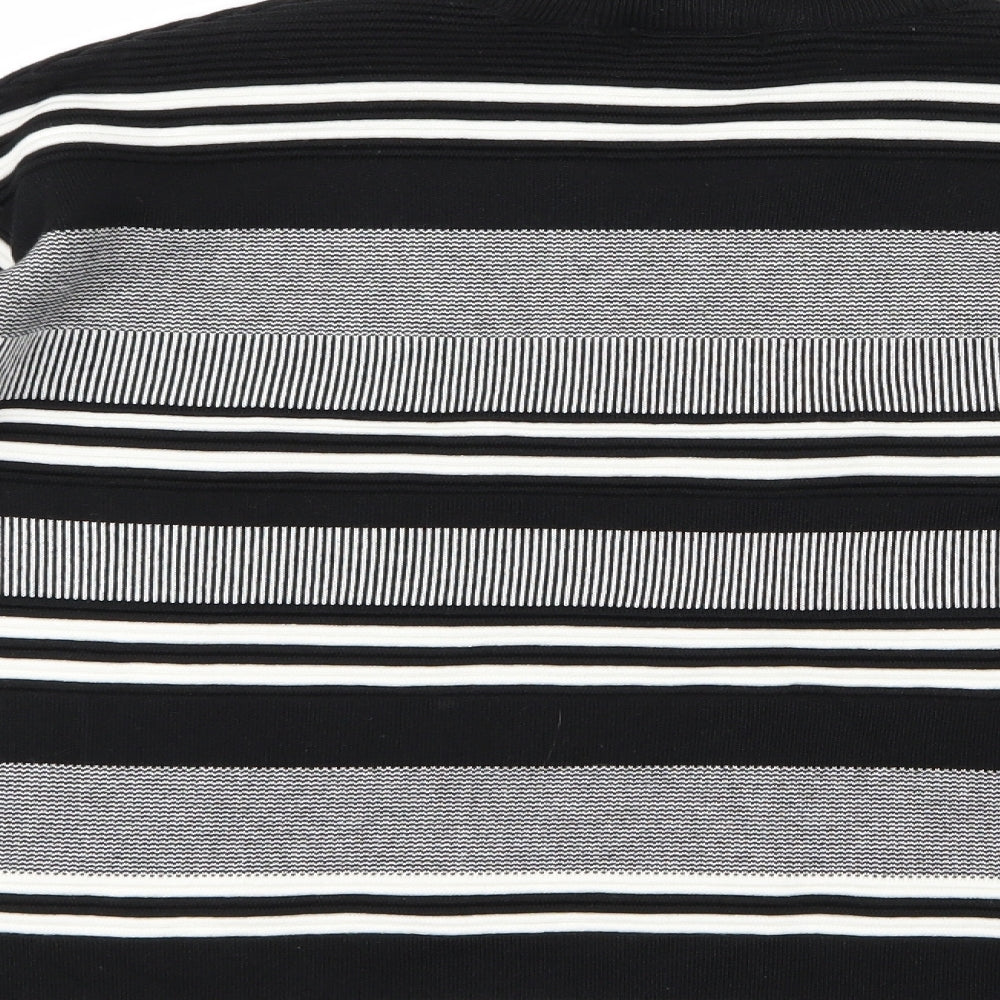 New Look Womens Black Striped Knit Pullover Jumper Size 10