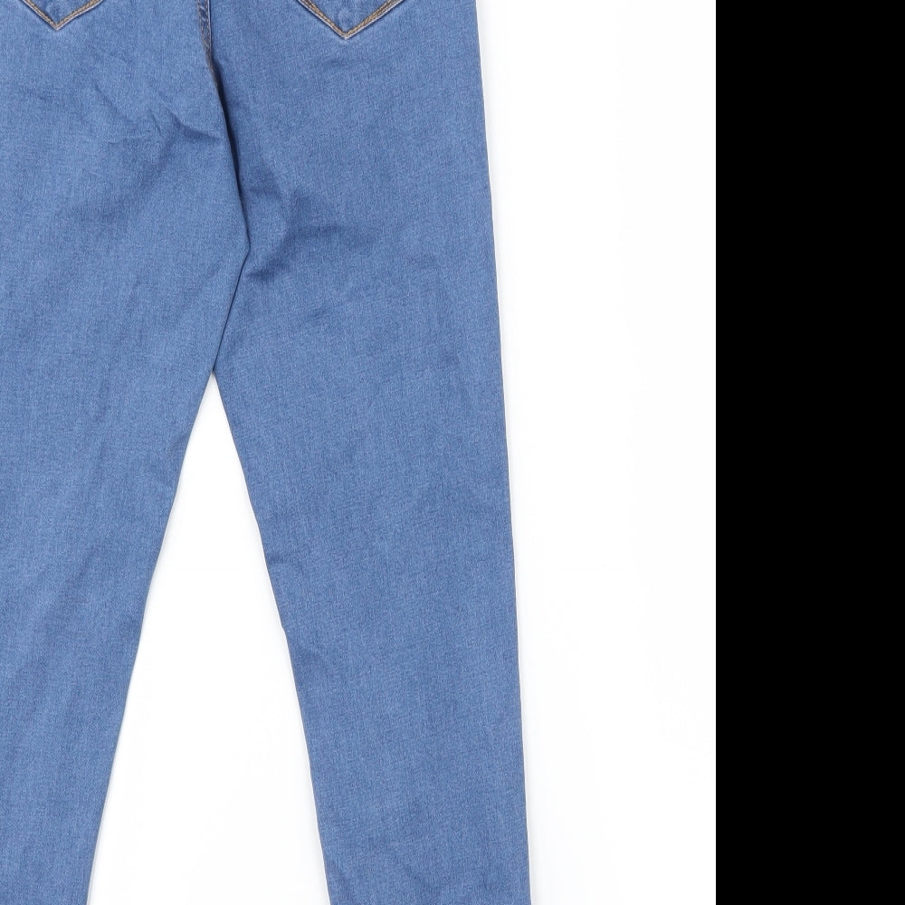 Denim Co. Womens Blue Denim Straight Jeans Size 10 L24.5 in