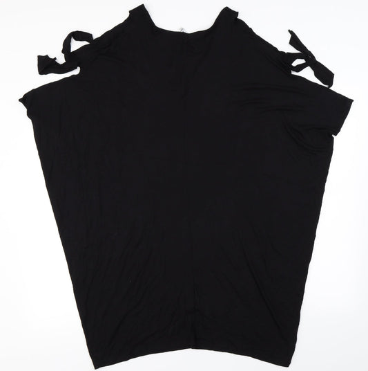 Womens UK Size L Debenhams Black Basic T-Shirt
