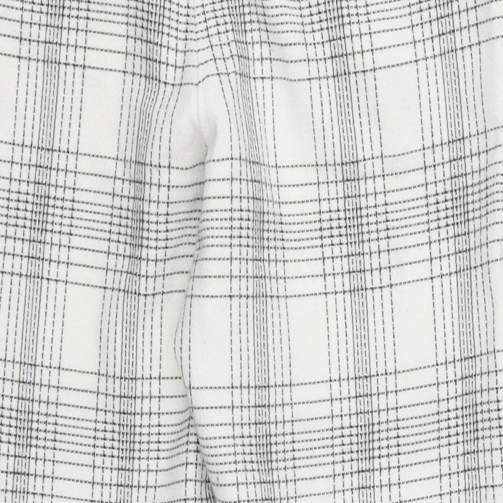 Womens UK Size S Zara Regular Fit Cropped White Trousers