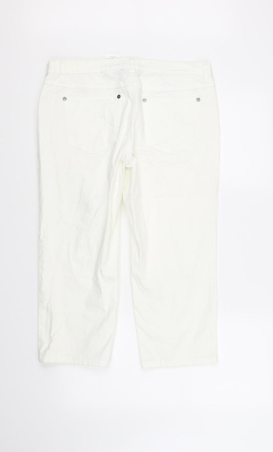Womens UK Size 12 Bpc Regular Fit White Trousers
