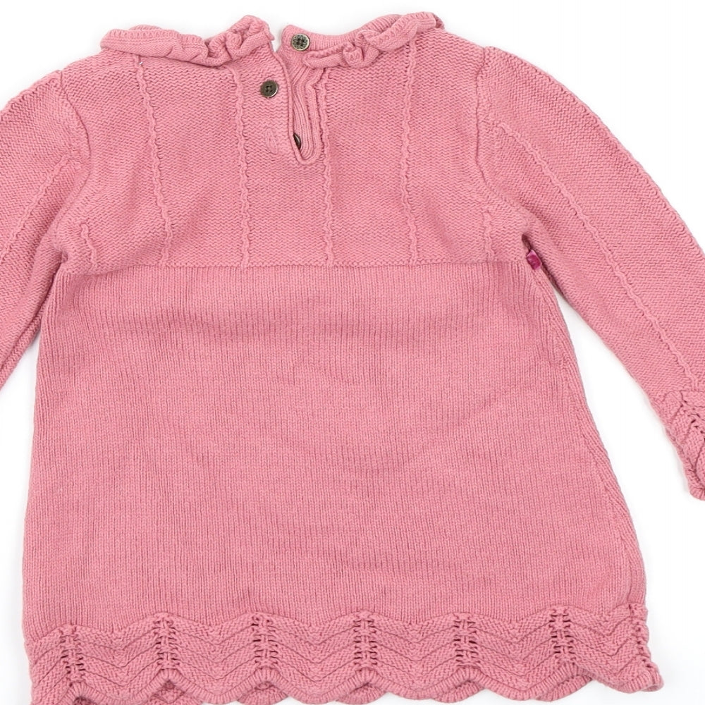 Lily Wicket Girls Pink Knit Jumper Dress Size 12 Months