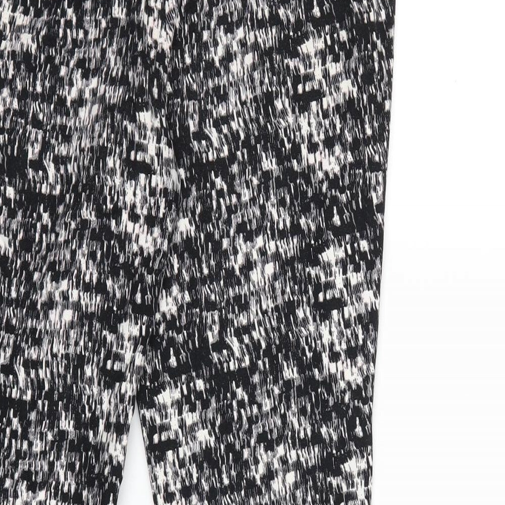 Mercer & Madison Womens Black Geometric Trousers Size 36 in L25 in