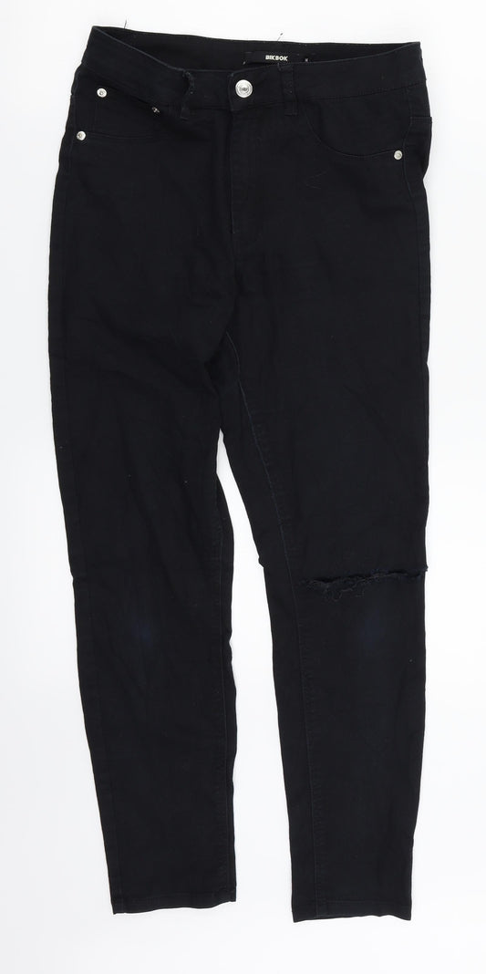 Womens UK Size M Bik bok Regular Fit Straight Black Jeans