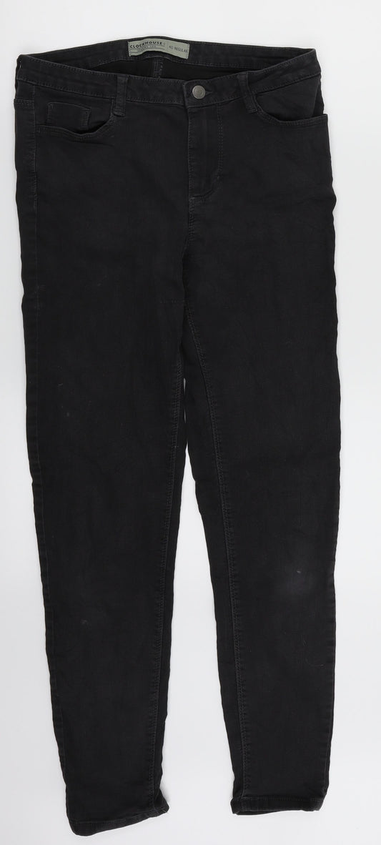 Womens UK Size 12 Clockhouse Regular Fit Jegging Black Jeans