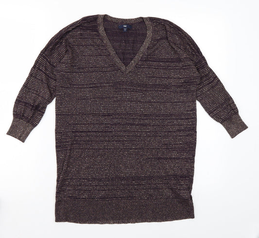 Gap Womens Purple Striped Pullover Jumper Size S