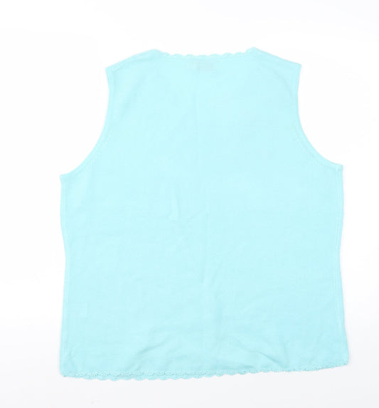 Womens UK Size L Bonmarché Blue Basic T-Shirt