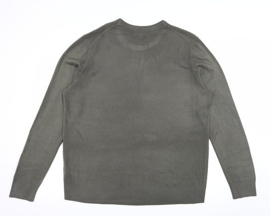 Debenhams Mens Green Knit Pullover Jumper Size XL