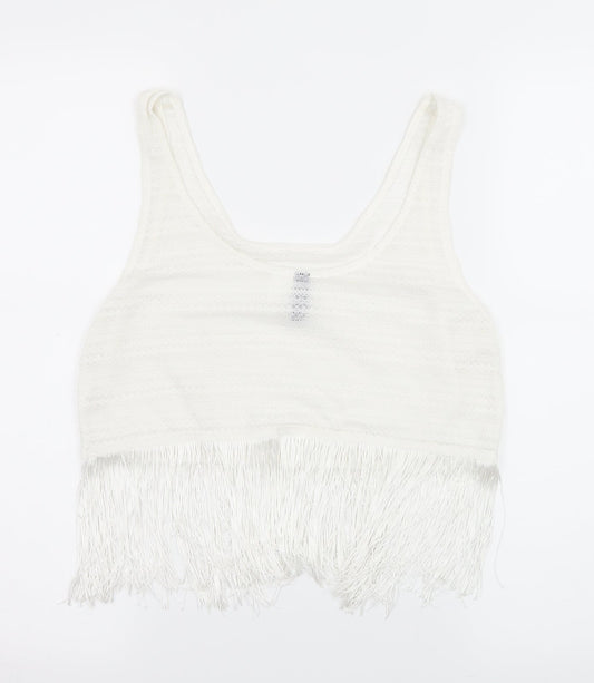 Divided by H&M Womens White Jersey Basic Tank Size S