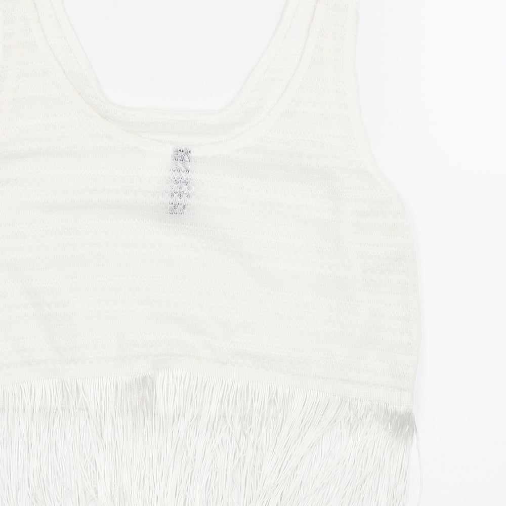 Divided by H&M Womens White Jersey Basic Tank Size S